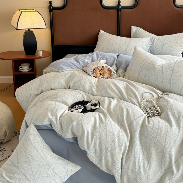 91家纺网 家纺一手货源 找家纺 眠博士 2025新款60s长绒棉纯棉提花磨毛四件套提花磨毛-飒姿兰