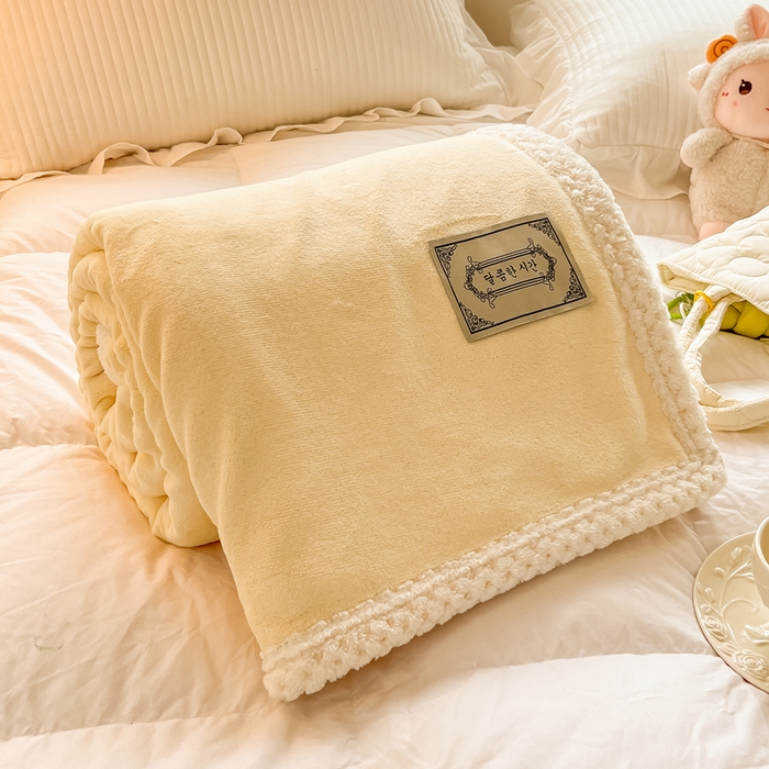 91家纺网 家纺一手货源 找家纺 （总）眠博士 2025新款高克重牛奶绒轻奢大包边毛毯被套