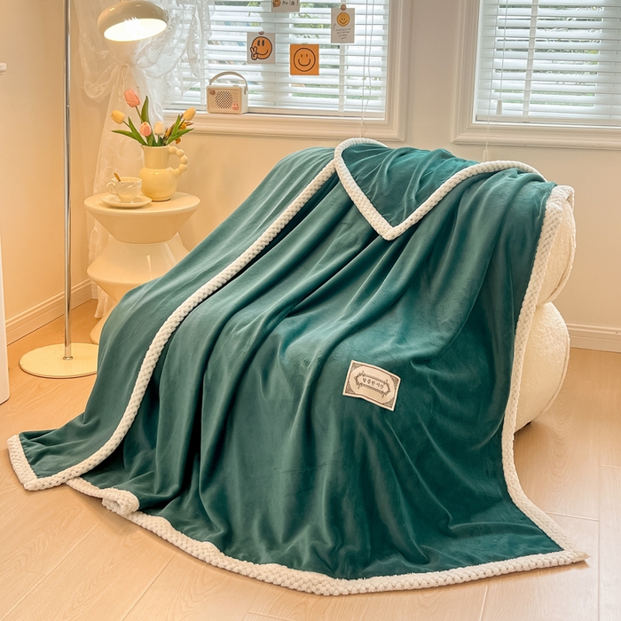 91家纺网 家纺一手货源 找家纺 （总）眠博士 2025新款高克重牛奶绒轻奢大包边毛毯被套