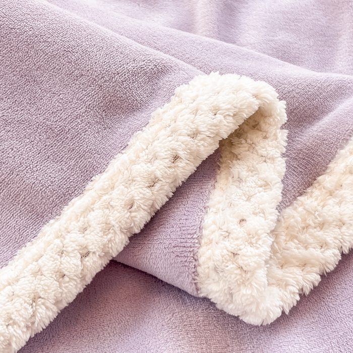 91家纺网 家纺一手货源 找家纺 眠博士 2025新款高克重牛奶绒轻奢大包边毛毯被套 轻奢毛毯-丁香紫