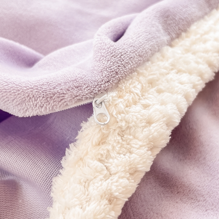 91家纺网 家纺一手货源 找家纺 眠博士 2025新款高克重牛奶绒轻奢大包边毛毯被套 轻奢毛毯-丁香紫