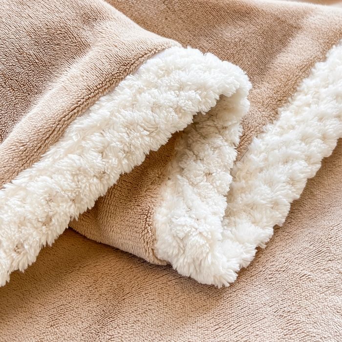 91家纺网 家纺一手货源 找家纺 眠博士 2025新款高克重牛奶绒轻奢大包边毛毯被套 轻奢毛毯-暖咖