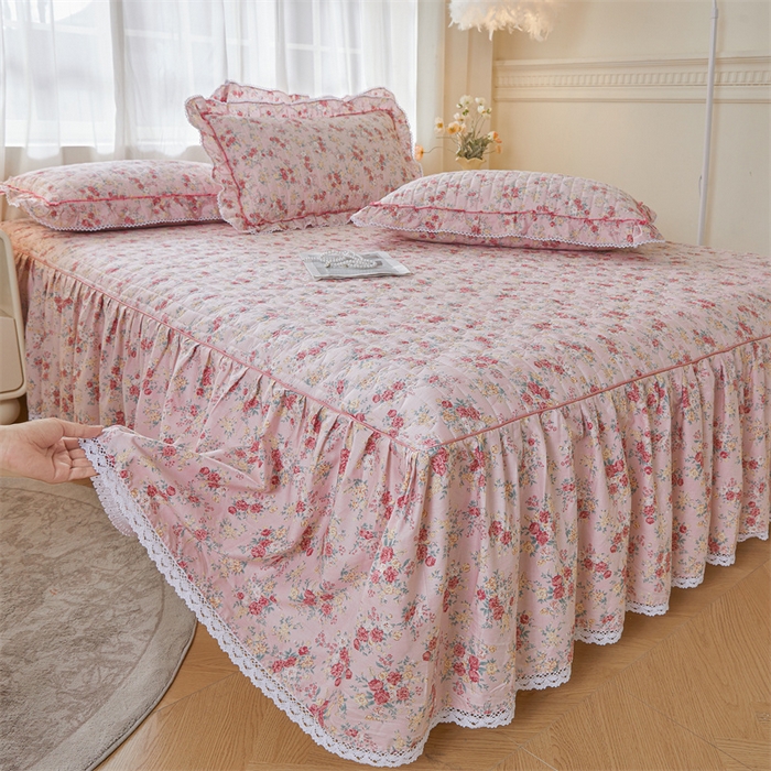 91家纺网 家纺一手货源 找家纺 （总）缦彩 2025新款韩版A类全棉公主风纯棉夹棉床裙