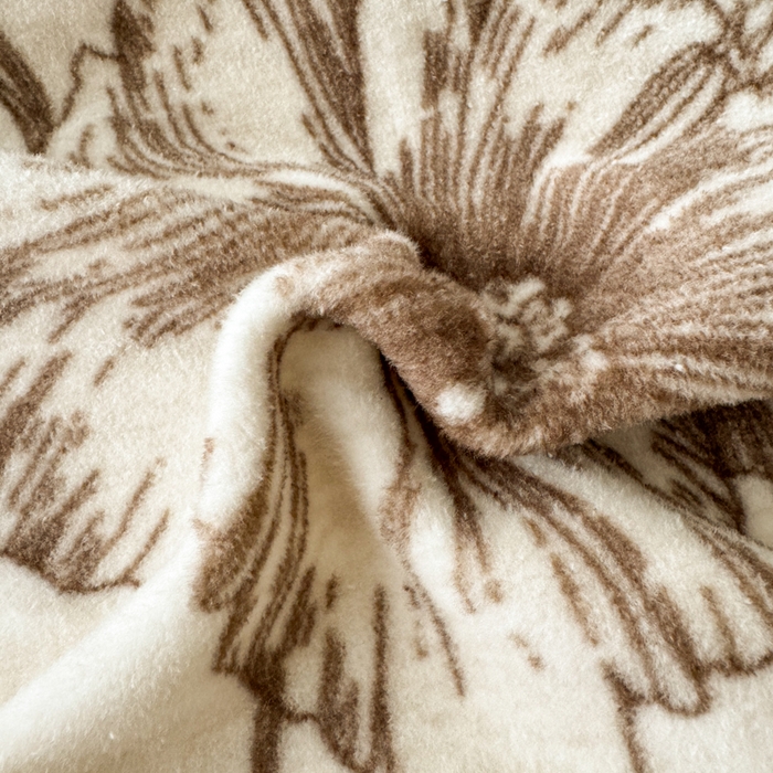 91家纺网 家纺一手货源 找家纺 子曰 2025新款A类高克重蒂肤绒羊绒保暖印花四件套 柔梦-咖