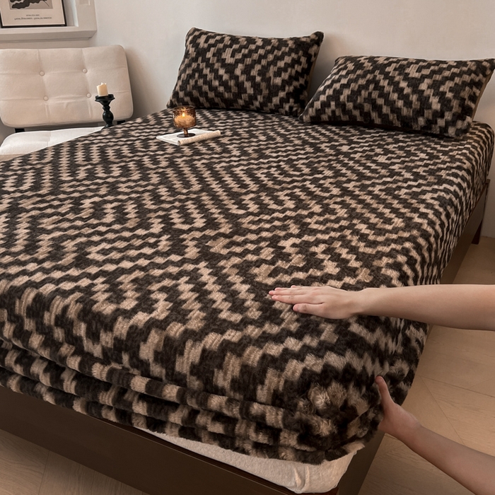 91家纺网 家纺一手货源 找家纺 （总）子曰 2025新款加厚美拉德兔绒床笠