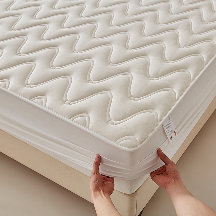 91家纺网 家纺一手货源 找家纺 （总）盛眠家纺 2025新款水洗棉夹棉床笠-云汐