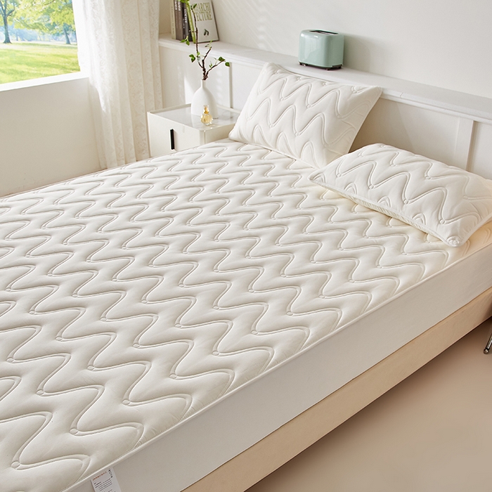 91家纺网 家纺一手货源 找家纺 （总）盛眠家纺 2025新款水洗棉夹棉床笠-云汐