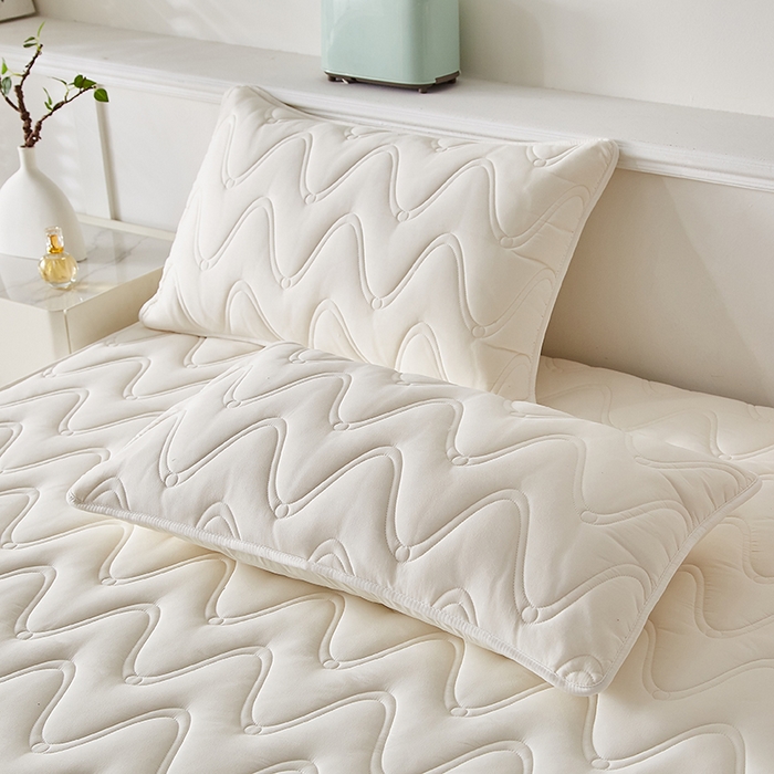 91家纺网 家纺一手货源 找家纺 （总）盛眠家纺 2025新款水洗棉夹棉床笠-云汐