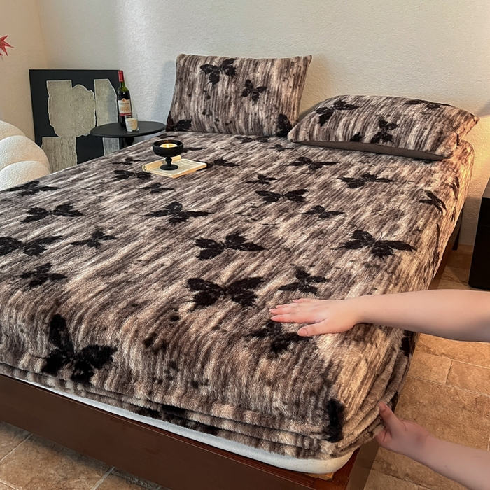 91家纺网 家纺一手货源 找家纺 （总）子曰 2025新款加厚美拉德兔绒床笠