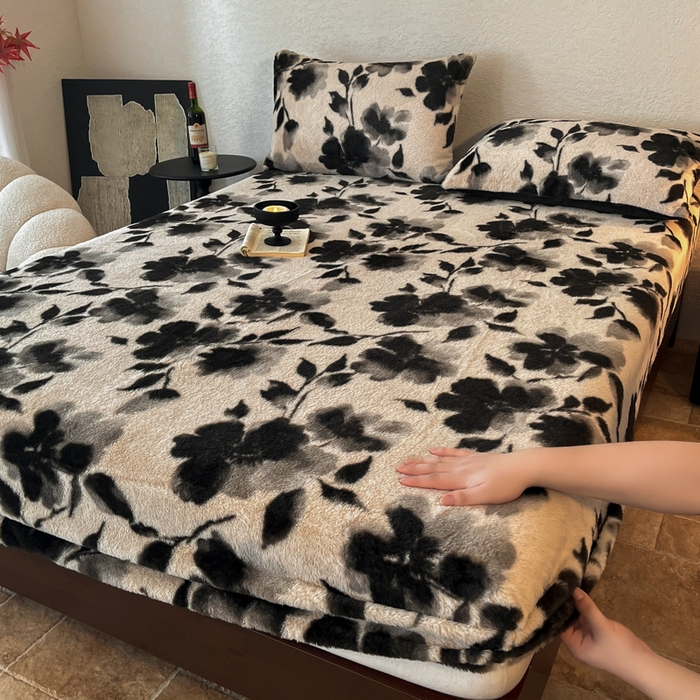 91家纺网 家纺一手货源 找家纺 （总）子曰 2025新款加厚美拉德兔绒床笠