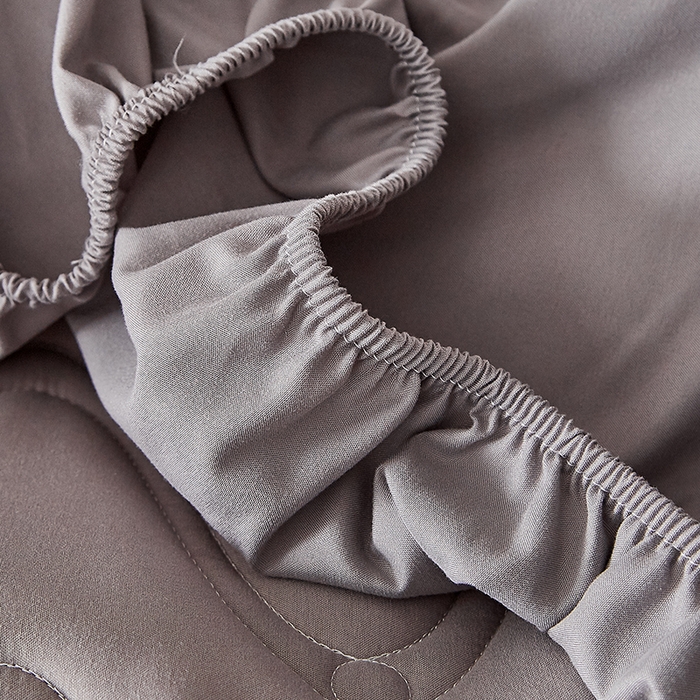 91家纺网 家纺一手货源 找家纺 盛眠家纺 2025新款水洗棉夹棉床笠-云汐 灰色