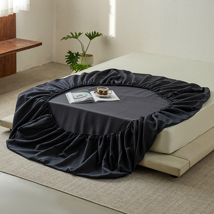 91家纺网 家纺一手货源 找家纺 千朵森 2025新款全棉纯棉提花磨毛床笠单品床笠单件单床笠 线语—暗夜黑