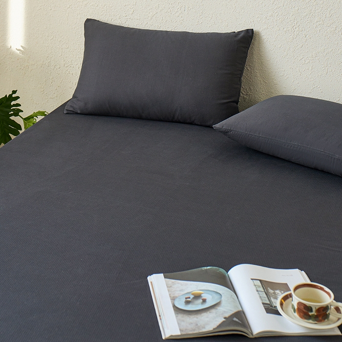 91家纺网 家纺一手货源 找家纺 千朵森 2025新款全棉纯棉提花磨毛床笠单品床笠单件单床笠 线语—暗夜黑