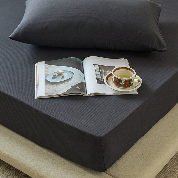 91家纺网 家纺一手货源 找家纺 千朵森 2025新款全棉纯棉提花磨毛床笠单品床笠单件单床笠 线语—暗夜黑