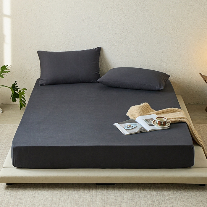 91家纺网 家纺一手货源 找家纺 千朵森 2025新款全棉纯棉提花磨毛床笠单品床笠单件单床笠 线语—暗夜黑