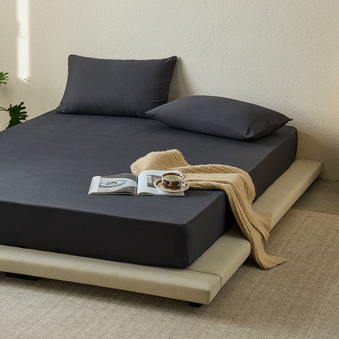 91家纺网 家纺一手货源 找家纺 千朵森 2025新款全棉纯棉提花磨毛床笠单品床笠单件单床笠 线语—暗夜黑