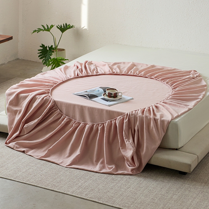 91家纺网 家纺一手货源 找家纺 千朵森 2025新款全棉纯棉提花磨毛床笠单品床笠单件单床笠 线语—豆沙粉