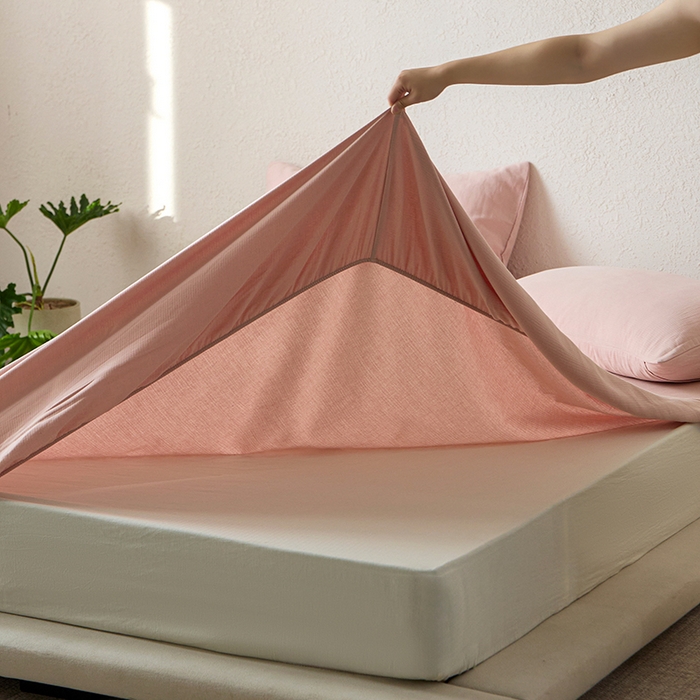 91家纺网 家纺一手货源 找家纺 千朵森 2025新款全棉纯棉提花磨毛床笠单品床笠单件单床笠 线语—豆沙粉