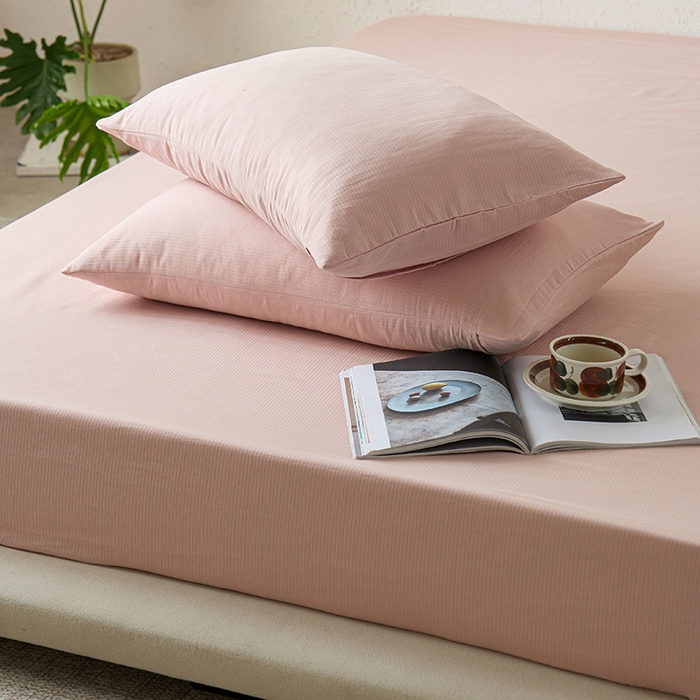 91家纺网 家纺一手货源 找家纺 千朵森 2025新款全棉纯棉提花磨毛床笠单品床笠单件单床笠 线语—豆沙粉