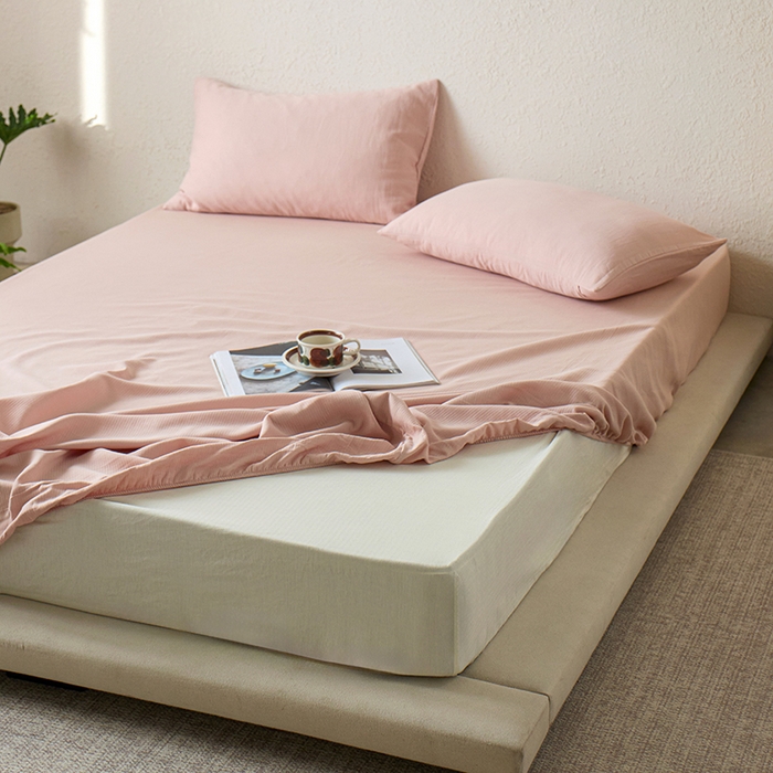 91家纺网 家纺一手货源 找家纺 千朵森 2025新款全棉纯棉提花磨毛床笠单品床笠单件单床笠 线语—豆沙粉