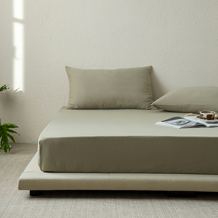 91家纺网 家纺一手货源 找家纺 千朵森 2025新款全棉纯棉提花磨毛床笠单品床笠单件单床笠 线语—海沫绿