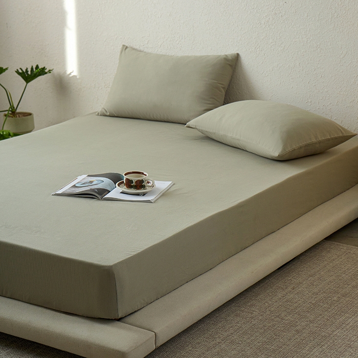 91家纺网 家纺一手货源 找家纺 千朵森 2025新款全棉纯棉提花磨毛床笠单品床笠单件单床笠 线语—海沫绿