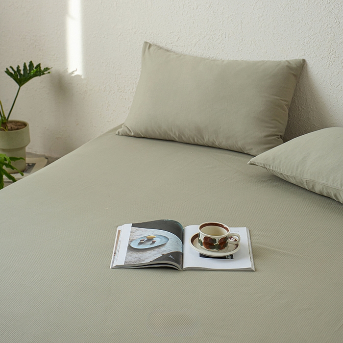 91家纺网 家纺一手货源 找家纺 千朵森 2025新款全棉纯棉提花磨毛床笠单品床笠单件单床笠 线语—海沫绿