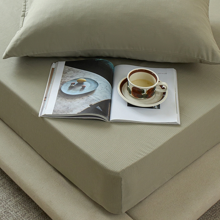 91家纺网 家纺一手货源 找家纺 千朵森 2025新款全棉纯棉提花磨毛床笠单品床笠单件单床笠 线语—海沫绿