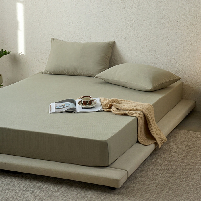 91家纺网 家纺一手货源 找家纺 千朵森 2025新款全棉纯棉提花磨毛床笠单品床笠单件单床笠 线语—海沫绿