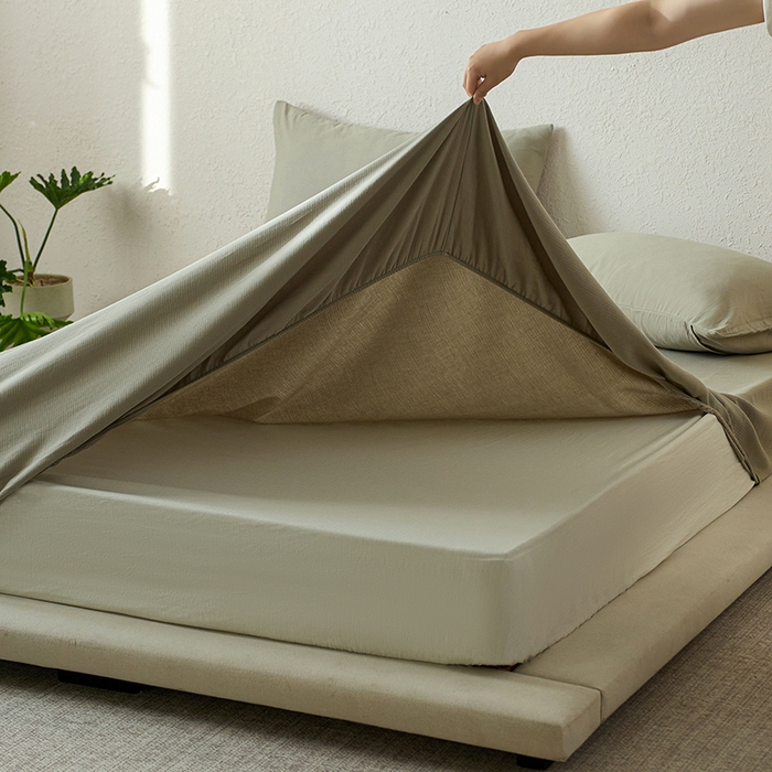 91家纺网 家纺一手货源 找家纺 千朵森 2025新款全棉纯棉提花磨毛床笠单品床笠单件单床笠 线语—海沫绿