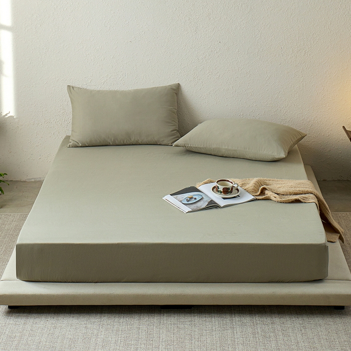 91家纺网 家纺一手货源 找家纺 千朵森 2025新款全棉纯棉提花磨毛床笠单品床笠单件单床笠 线语—海沫绿