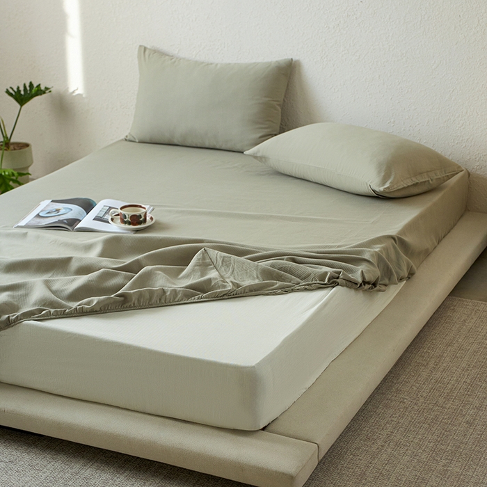 91家纺网 家纺一手货源 找家纺 千朵森 2025新款全棉纯棉提花磨毛床笠单品床笠单件单床笠 线语—海沫绿