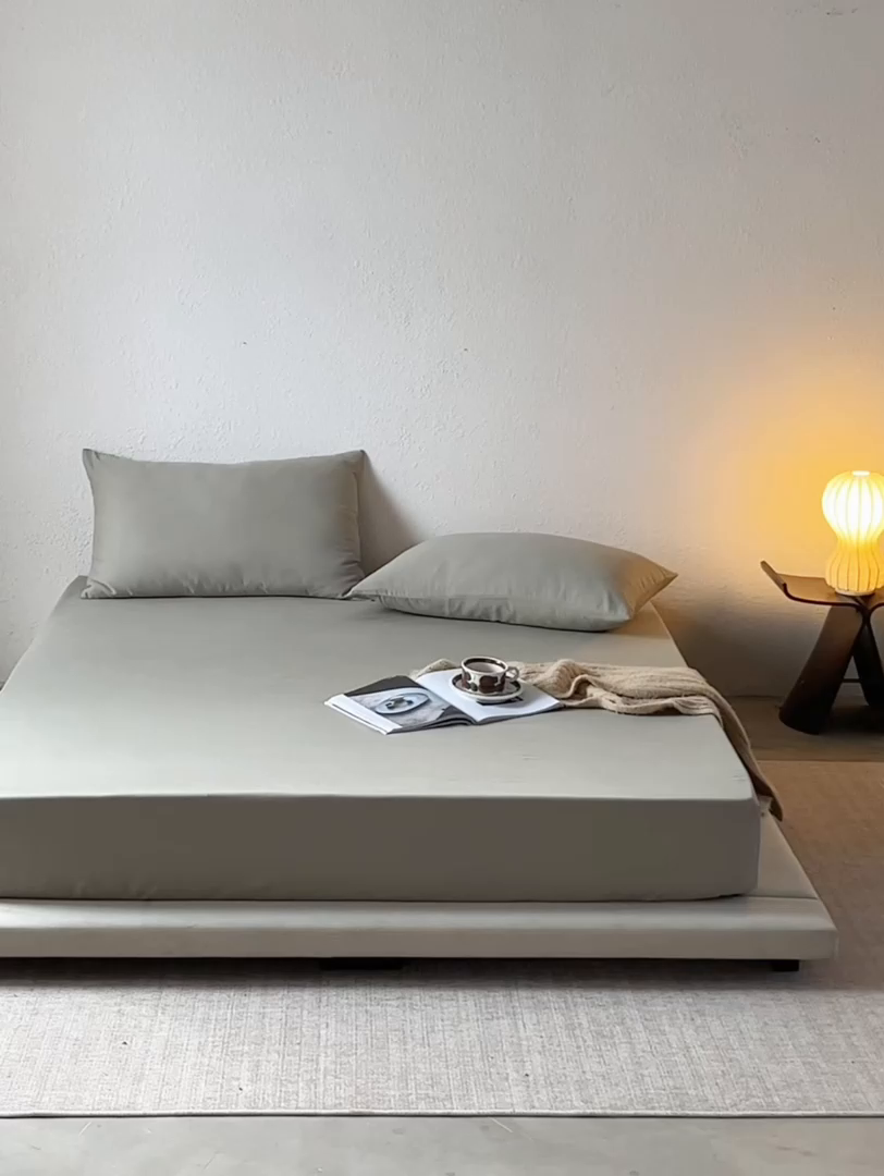 91家纺网 家纺一手货源 找家纺 千朵森 2025新款全棉纯棉提花磨毛床笠单品床笠单件单床笠 线语—海沫绿