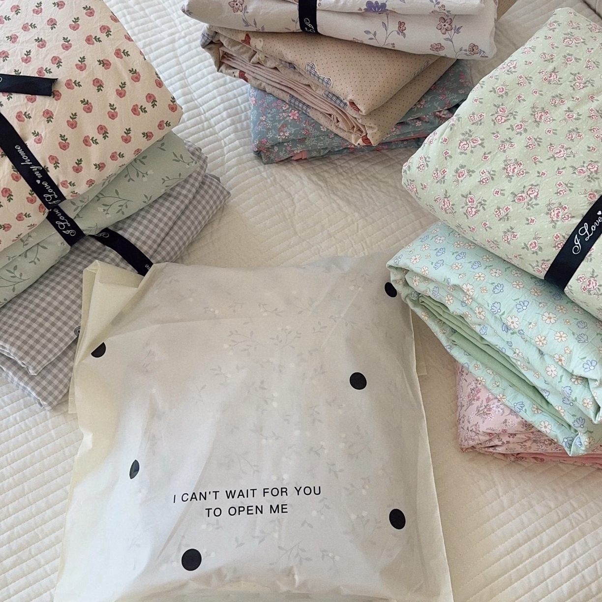 91家纺网 家纺一手货源 找家纺 （总）兜米家居 2025新款古法水洗棉印花小清新四件套