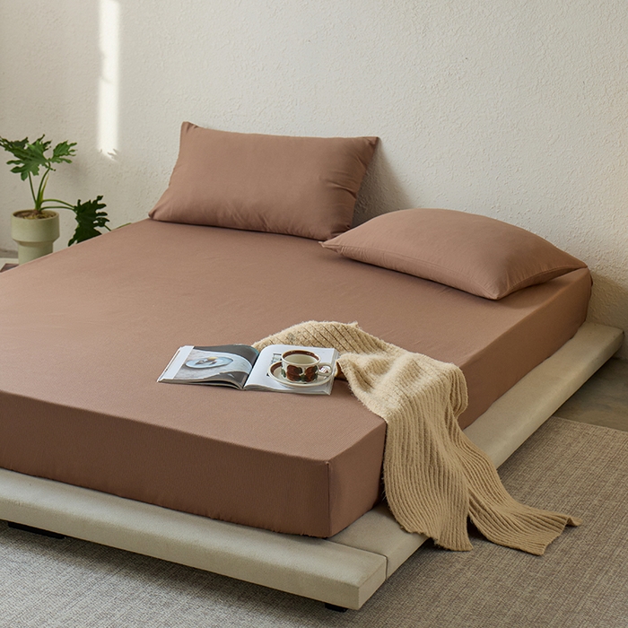 91家纺网 家纺一手货源 找家纺 千朵森 2025新款全棉纯棉提花磨毛床笠单品床笠单件单床笠 线语—马可棕