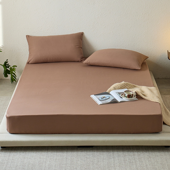 91家纺网 家纺一手货源 找家纺 千朵森 2025新款全棉纯棉提花磨毛床笠单品床笠单件单床笠 线语—马可棕