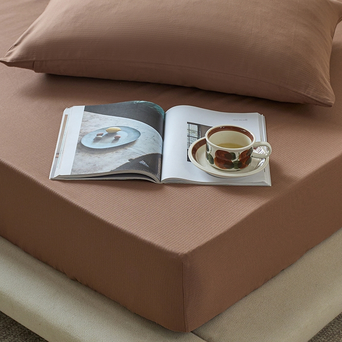 91家纺网 家纺一手货源 找家纺 千朵森 2025新款全棉纯棉提花磨毛床笠单品床笠单件单床笠 线语—马可棕