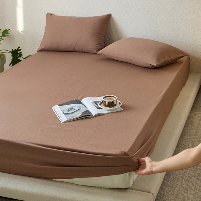 91家纺网 家纺一手货源 找家纺 千朵森 2025新款全棉纯棉提花磨毛床笠单品床笠单件单床笠 线语—马可棕