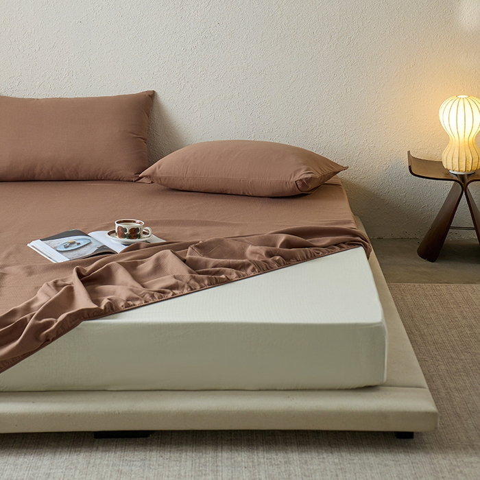 91家纺网 家纺一手货源 找家纺 千朵森 2025新款全棉纯棉提花磨毛床笠单品床笠单件单床笠 线语—马可棕