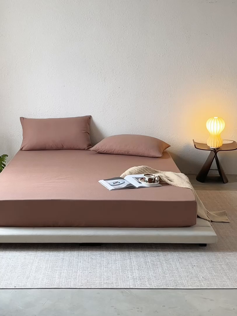 91家纺网 家纺一手货源 找家纺 千朵森 2025新款全棉纯棉提花磨毛床笠单品床笠单件单床笠 线语—马可棕