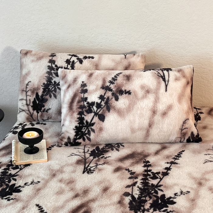 91家纺网 家纺一手货源 找家纺 子曰 2025新款加厚美拉德兔绒床笠 美拉德-风情