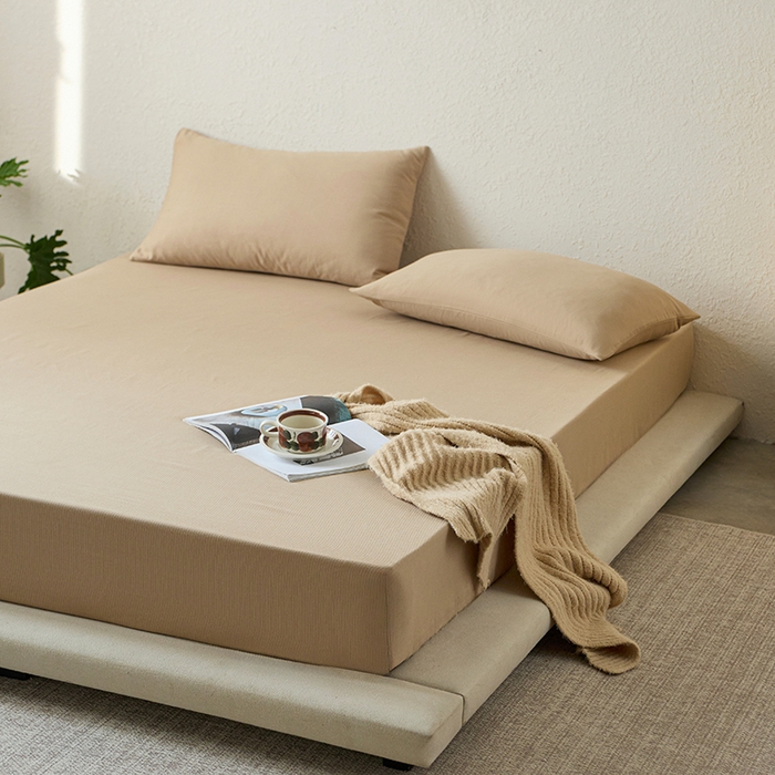 91家纺网 家纺一手货源 找家纺 千朵森 2025新款全棉纯棉提花磨毛床笠单品床笠单件单床笠 线语—奶茶杏