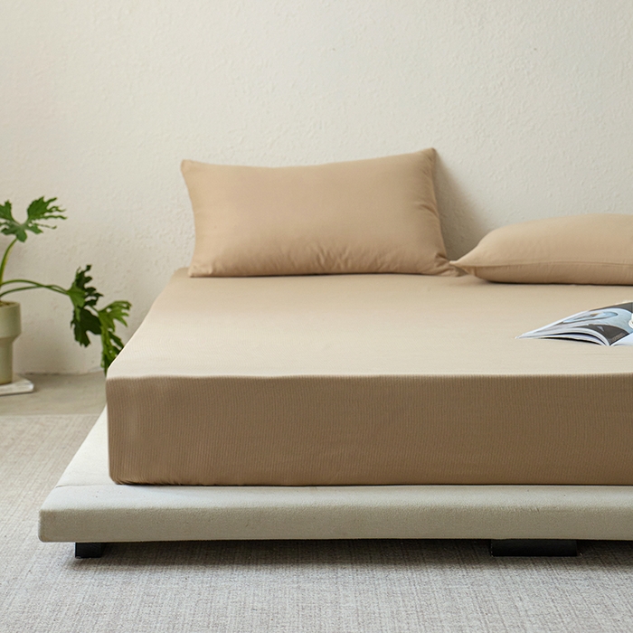 91家纺网 家纺一手货源 找家纺 千朵森 2025新款全棉纯棉提花磨毛床笠单品床笠单件单床笠 线语—奶茶杏