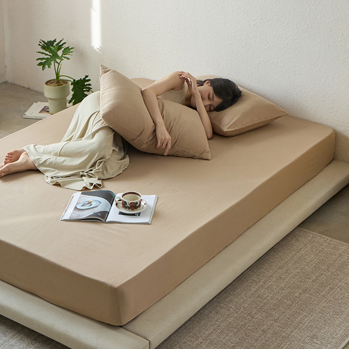 91家纺网 家纺一手货源 找家纺 千朵森 2025新款全棉纯棉提花磨毛床笠单品床笠单件单床笠 线语—奶茶杏