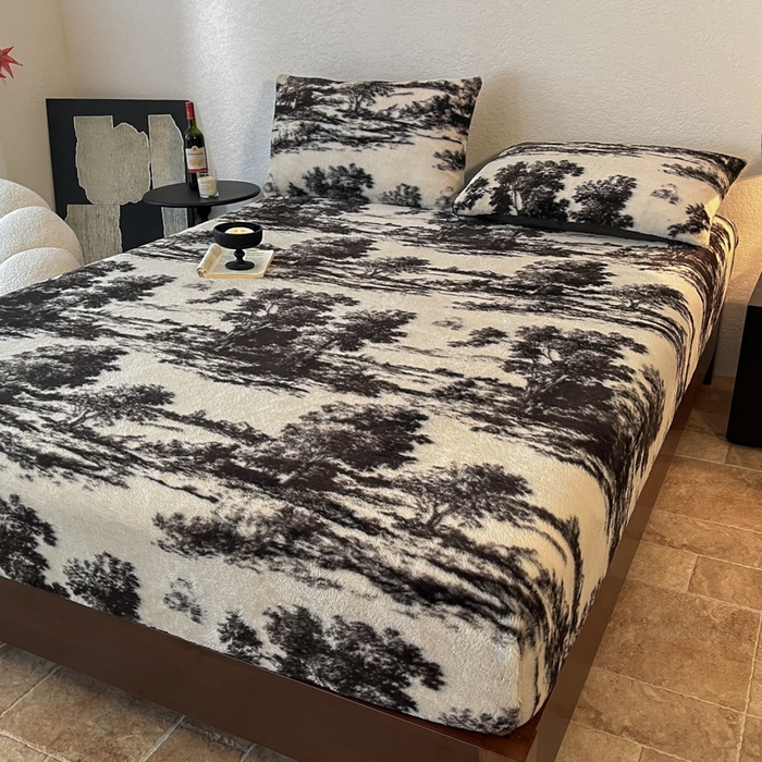 91家纺网 家纺一手货源 找家纺 子曰 2025新款加厚美拉德兔绒床笠 美拉德-赫本