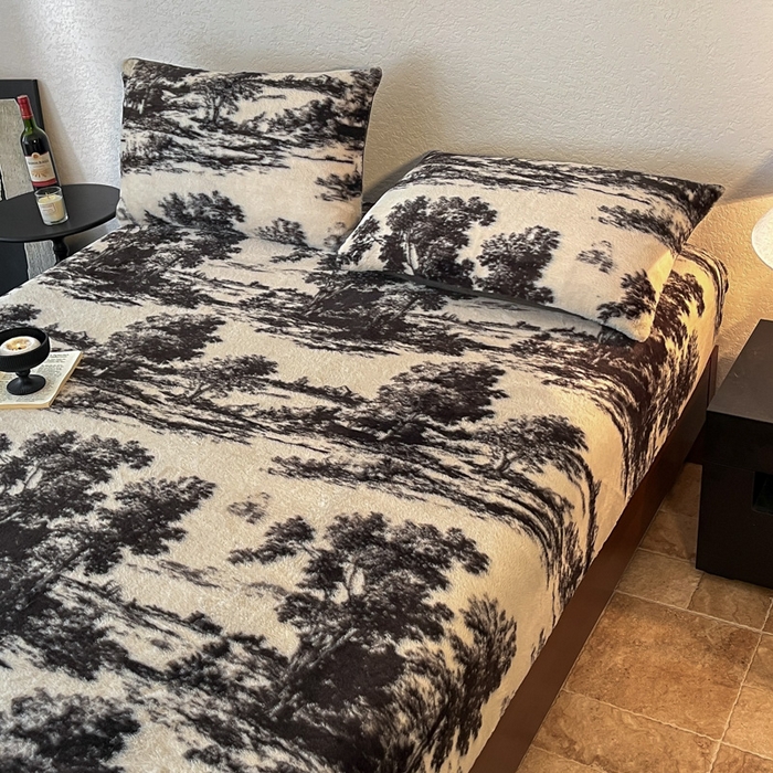 91家纺网 家纺一手货源 找家纺 子曰 2025新款加厚美拉德兔绒床笠 美拉德-赫本