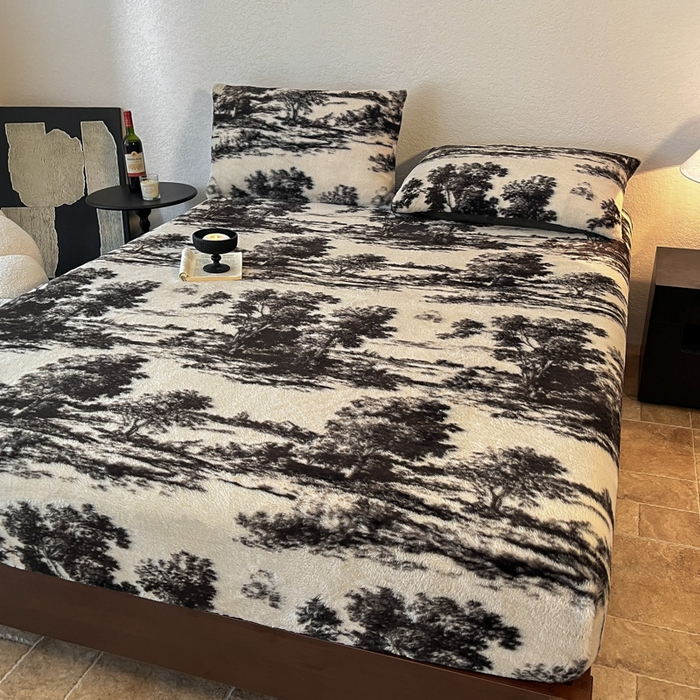 91家纺网 家纺一手货源 找家纺 子曰 2025新款加厚美拉德兔绒床笠 美拉德-赫本