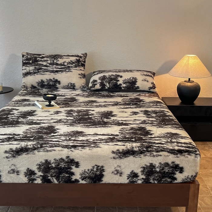 91家纺网 家纺一手货源 找家纺 子曰 2025新款加厚美拉德兔绒床笠 美拉德-赫本