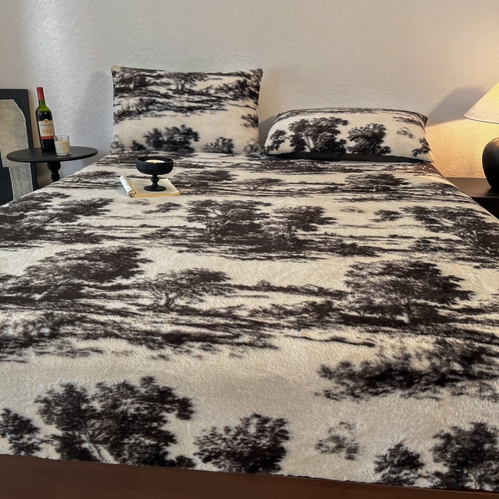 91家纺网 家纺一手货源 找家纺 子曰 2025新款加厚美拉德兔绒床笠 美拉德-赫本