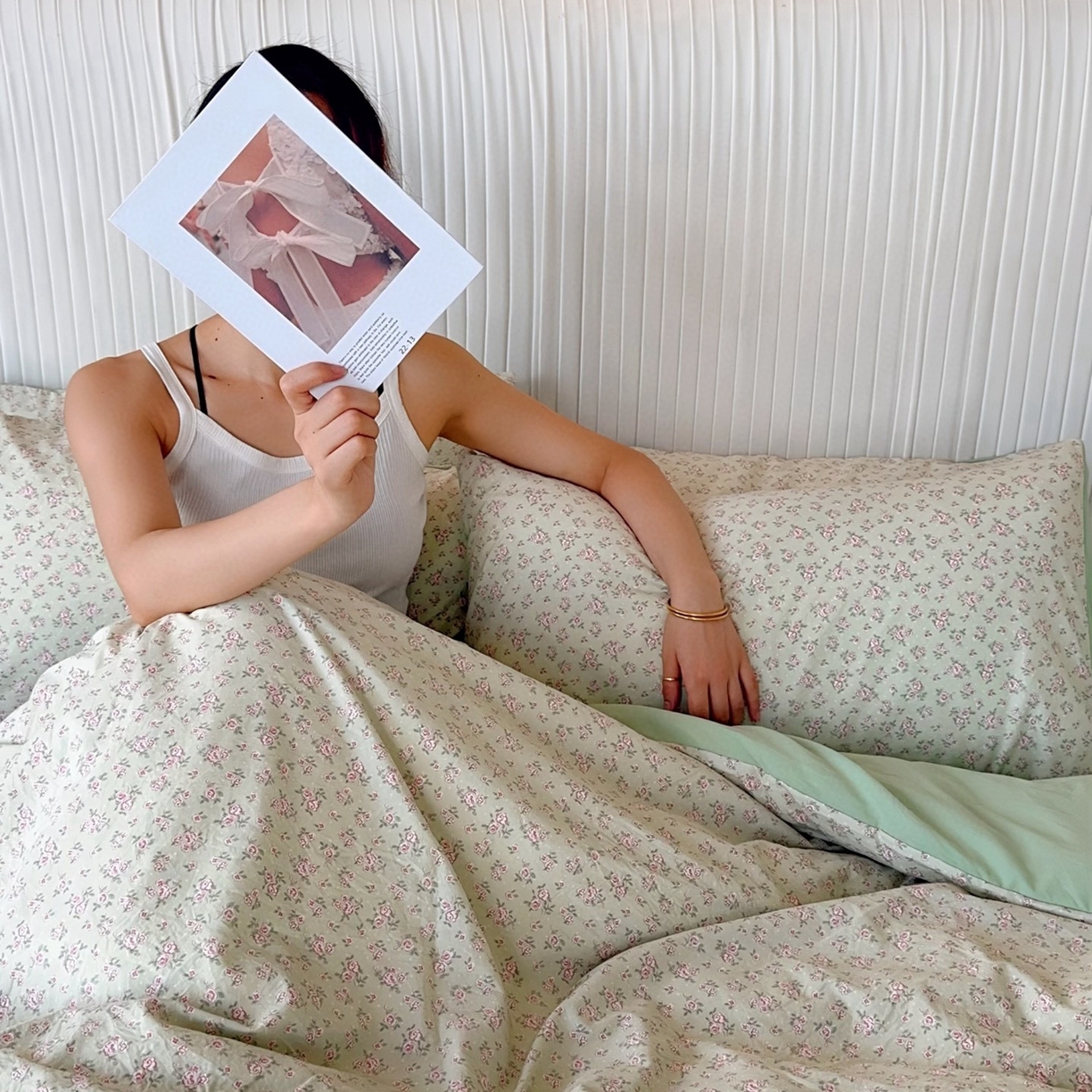 91家纺网 家纺一手货源 找家纺 兜米家居 2025新款古法水洗棉印花小清新四件套 小清新